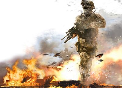 guns, fire, soldier - related desktop wallpaper