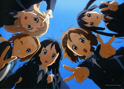 K-ON!, school uniforms, Hirasawa Yui, Akiyama Mio, Tainaka Ritsu, Kotobuki Tsumugi, Nakano Azusa, anime - related desktop wallpaper