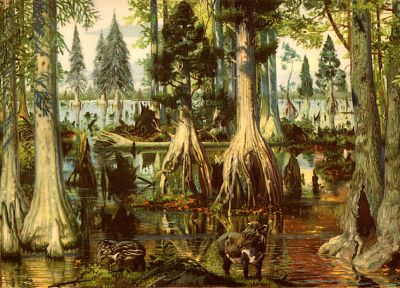 swamps, Zdenek Burian - random desktop wallpaper