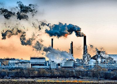 smoke, industrial plants - desktop wallpaper