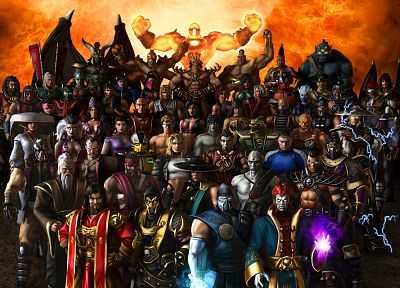 fantasy, multicolor, Mortal Kombat, Raiden, conical hats - duplicate desktop wallpaper