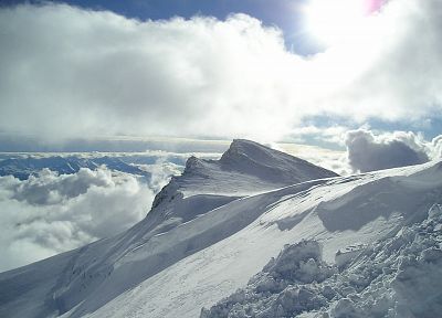 mountains, clouds, nature, snow - random desktop wallpaper