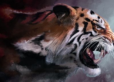 tigers, drawings - duplicate desktop wallpaper