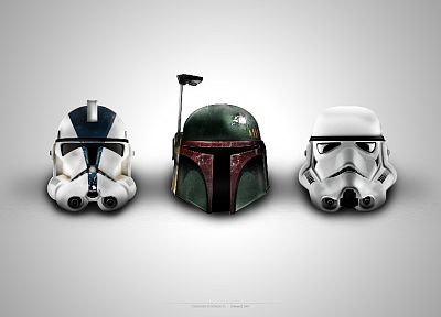 Star Wars, stormtroopers, Boba Fett, clone trooper, helmets - random desktop wallpaper
