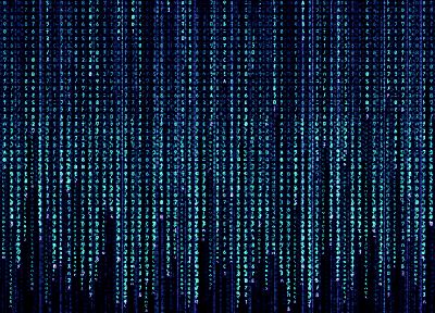 blue, minimalistic, The Matrix, code - random desktop wallpaper