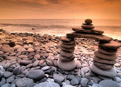 coast, rocks, shore, pebbles - desktop wallpaper