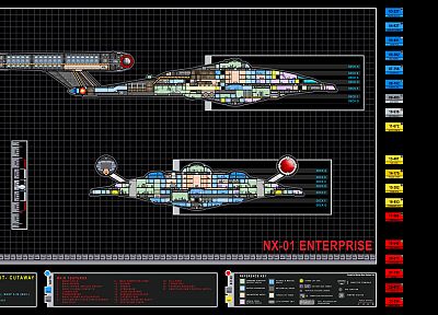 Star Trek, schematic, Star Trek schematics, Star Trek Enterprise - random desktop wallpaper