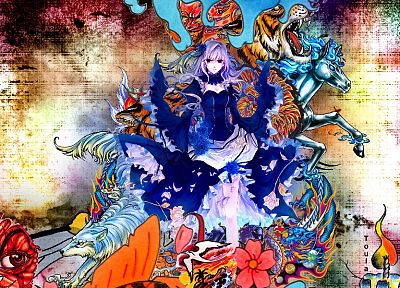 women, multicolor, anime girls - desktop wallpaper
