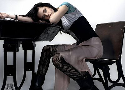 women, Kristen Stewart, models, celebrity, chairs, desks - desktop wallpaper