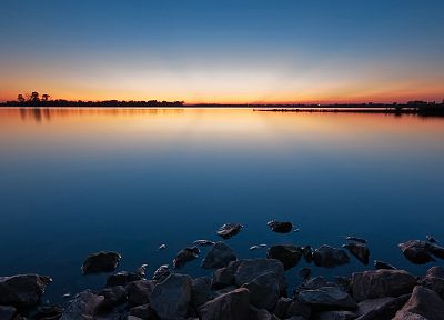 sunset, ocean, reflections - duplicate desktop wallpaper