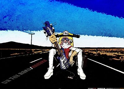 FLCL Fooly Cooly, Haruhara Haruko, anime - duplicate desktop wallpaper