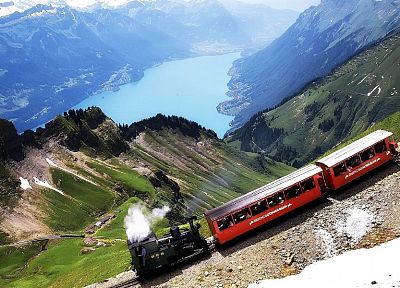 mountains, landscapes, Switzerland, lakes - desktop wallpaper