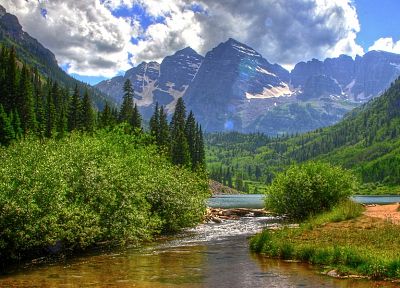 mountains, nature, rivers - desktop wallpaper