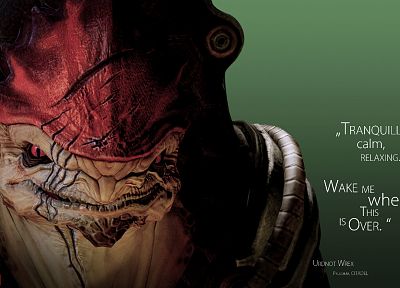 quotes, Mass Effect, Mass Effect 2, krogan, Wrex - random desktop wallpaper