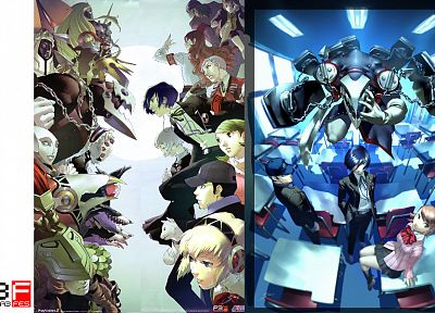 Persona series, Persona 3, Arisato Minato, Kirijo Mitsuru, Yamagishi Fuuka, Iori Junpei, Sanada Akihiko, Takeba Yukari, Aragaki Shinjirou, Koromaru, Amada Ken, Aigis - desktop wallpaper