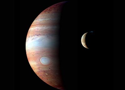 outer space, Moon, Jupiter - desktop wallpaper