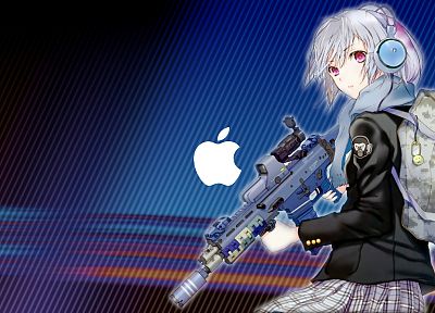 women, guns, Mac, Fuyuno Haruaki - related desktop wallpaper