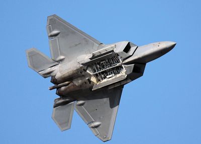 aircraft, bombs, military, raptor, F-22 Raptor - random desktop wallpaper