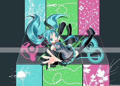 Vocaloid, Hatsune Miku, tie, twintails - random desktop wallpaper