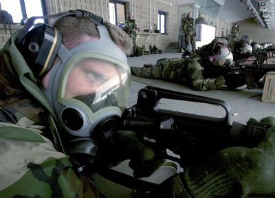 soldiers, army, military, gas masks - duplicate desktop wallpaper