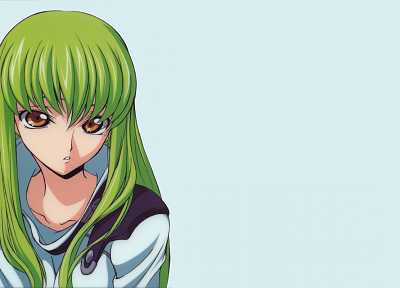 Code Geass, green hair, C.C., anime, simple background, anime girls - random desktop wallpaper