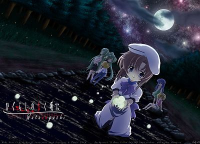 Higurashi no Naku Koro ni, Ryuuguu Rena, Furude Rika, Sonozaki Mion, Houjou Satoko, Sonozaki Shion - desktop wallpaper