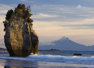 water, mountains, landscapes, waves, rocks, shore, beaches - random desktop wallpaper