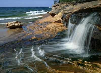 nature, waterfalls, beaches - related desktop wallpaper