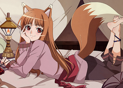 Spice and Wolf, animal ears, anime, Holo The Wise Wolf, inumimi - desktop wallpaper