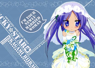 Lucky Star, Hiiragi Kagami, brides, anime girls - desktop wallpaper