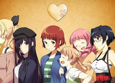 Katawa Shoujo, Ikezawa Hanako, Satou Lilly, Ibarazaki Emi, Tezuka Rin, Hakamichi Shizune, Mikado Shiina - desktop wallpaper