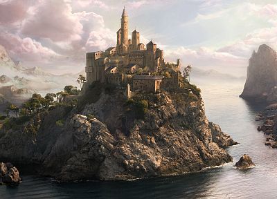 castles, fortress, rocks, The Hill - random desktop wallpaper