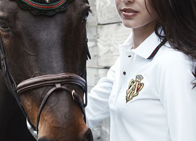 brunettes, women, horses, Monaco, Charlotte Casiraghi, girls with horses - random desktop wallpaper