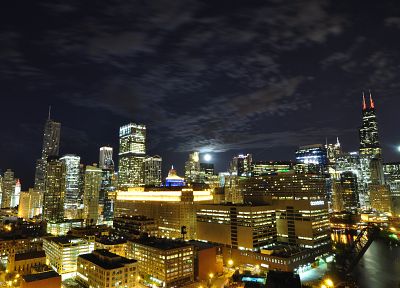 cityscapes, buildings, nightlights - duplicate desktop wallpaper