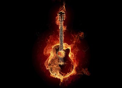 fire, guitars - related desktop wallpaper