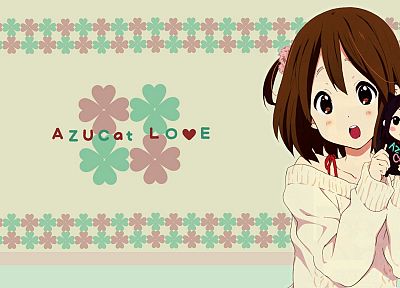 K-ON!, white, Hirasawa Yui, Nakano Azusa, anime girls - desktop wallpaper