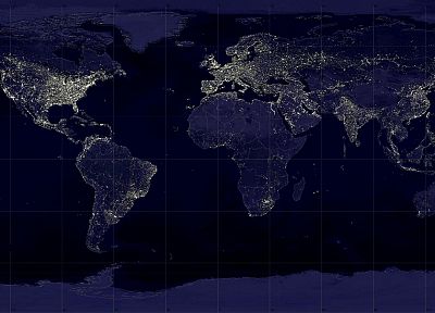 night, world map - random desktop wallpaper