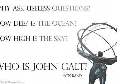 Ayn Rand, Atlas Shrugged, John Galt - random desktop wallpaper
