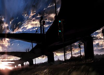 sunset, clouds, Makoto Shinkai, scenic, 5 Centimeters Per Second, skyscapes - desktop wallpaper