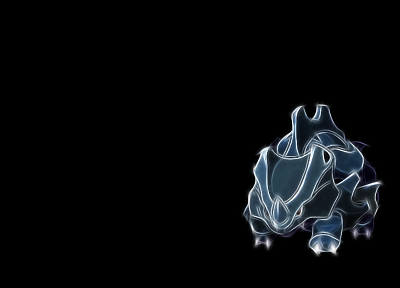 Pokemon, simple background, black background, Ryhorn - random desktop wallpaper