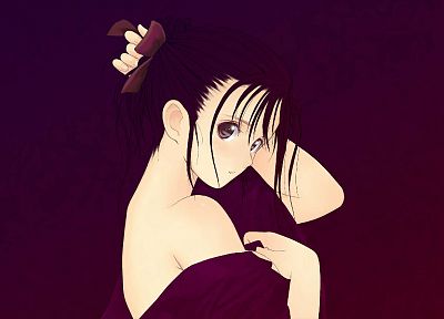 women, Tony Taka, ponytails, anime girls, black hair - random desktop wallpaper