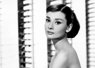 Audrey Hepburn, grayscale, monochrome - related desktop wallpaper
