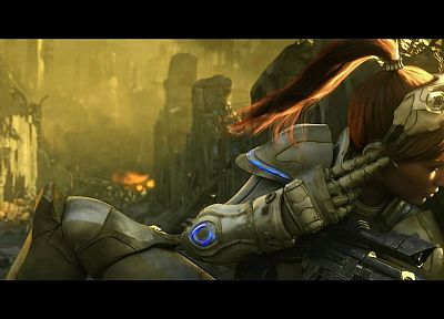 video games, ruins, ghosts, armor, Sarah Kerrigan Queen Of Blades, StarCraft II - desktop wallpaper