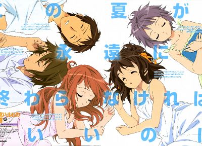 Asahina Mikuru, Nagato Yuki, Kyon, Koizumi Itsuki, Suzumiya Haruhi - random desktop wallpaper