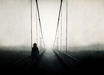 fog, mist, bridges - desktop wallpaper