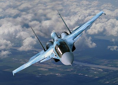 airplanes, Su-34 - newest desktop wallpaper