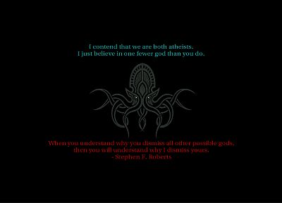 quotes, Cthulhu, religion, atheism - random desktop wallpaper