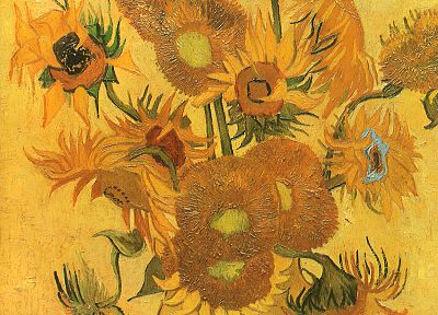 Vincent Van Gogh, artwork, sunflowers, wall painting - desktop wallpaper