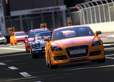 video games, cars, orange, Audi, Chevrolet, mini cooper, Chevrolet Corvette, racing, Audi TT, German cars - desktop wallpaper