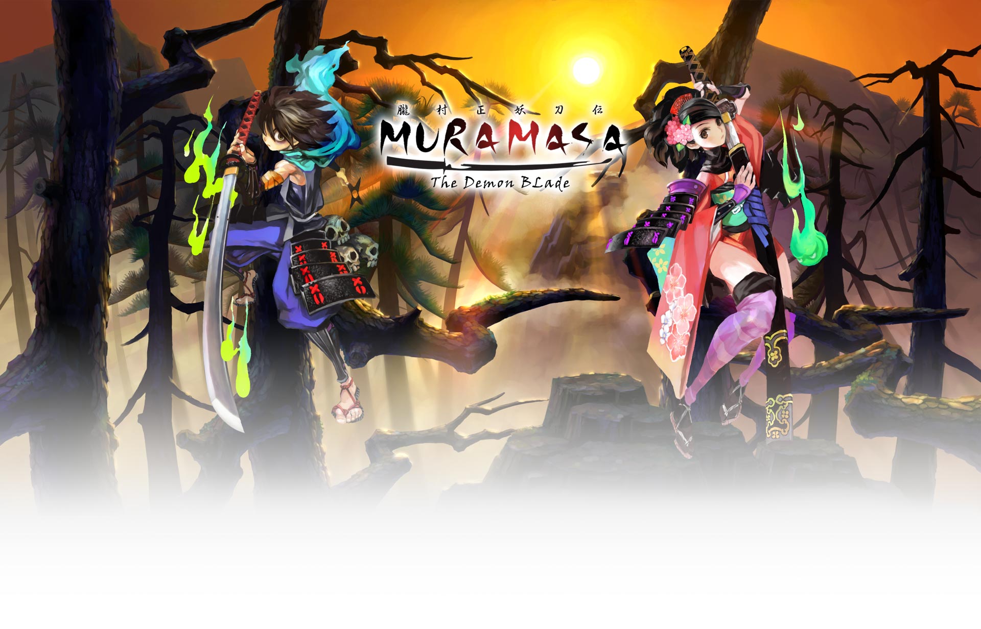 Momohime, Oboro Muramasa, Kisuke, striped legwear - desktop wallpaper